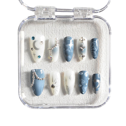 Celestial Design Press-On Nails with Gem Accents Acalora