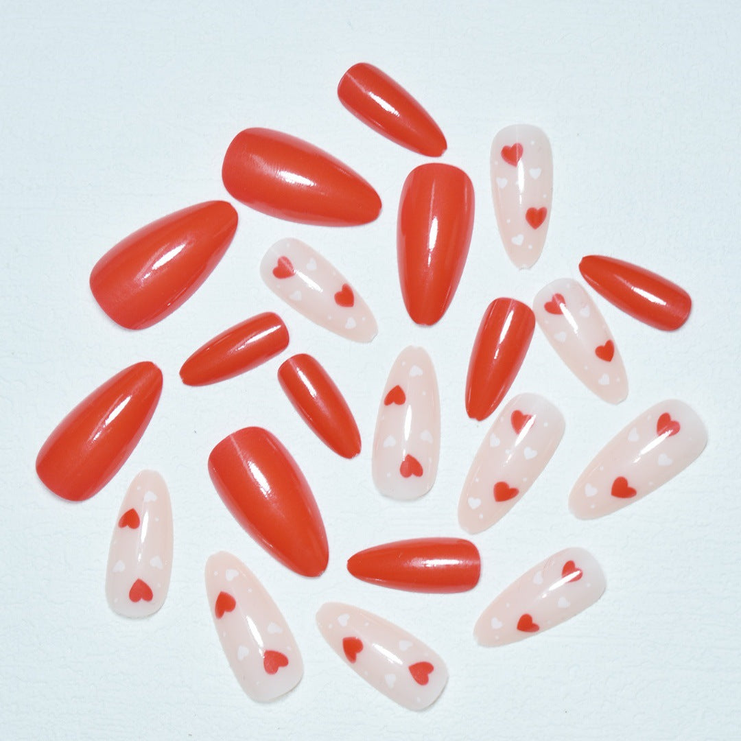 Heart-Themed Nail Art Acalora