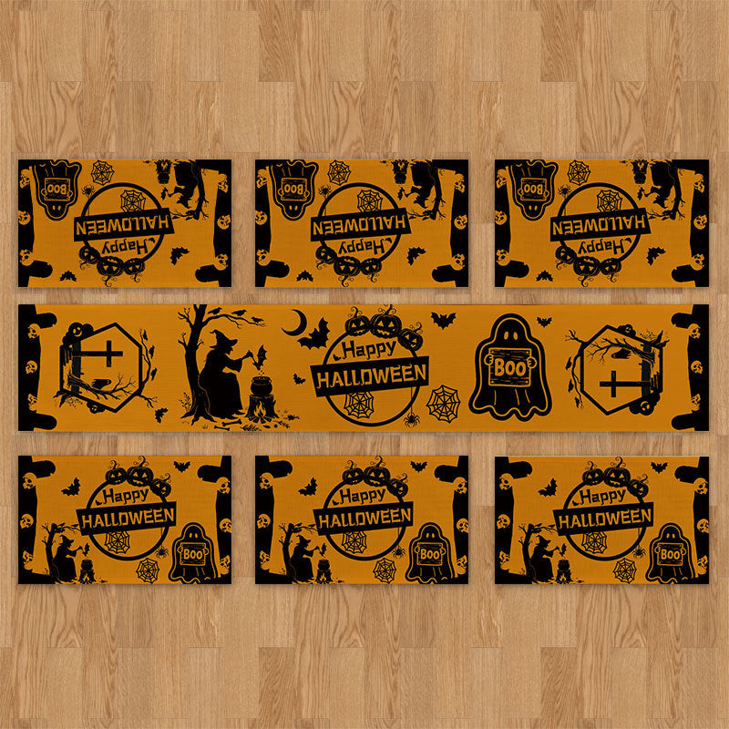 Decorative Halloween-Themed Table Runner