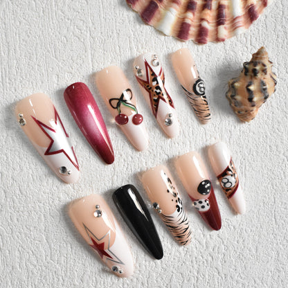 Artistic Stiletto Press-On Nails with Unique Designs Acalora