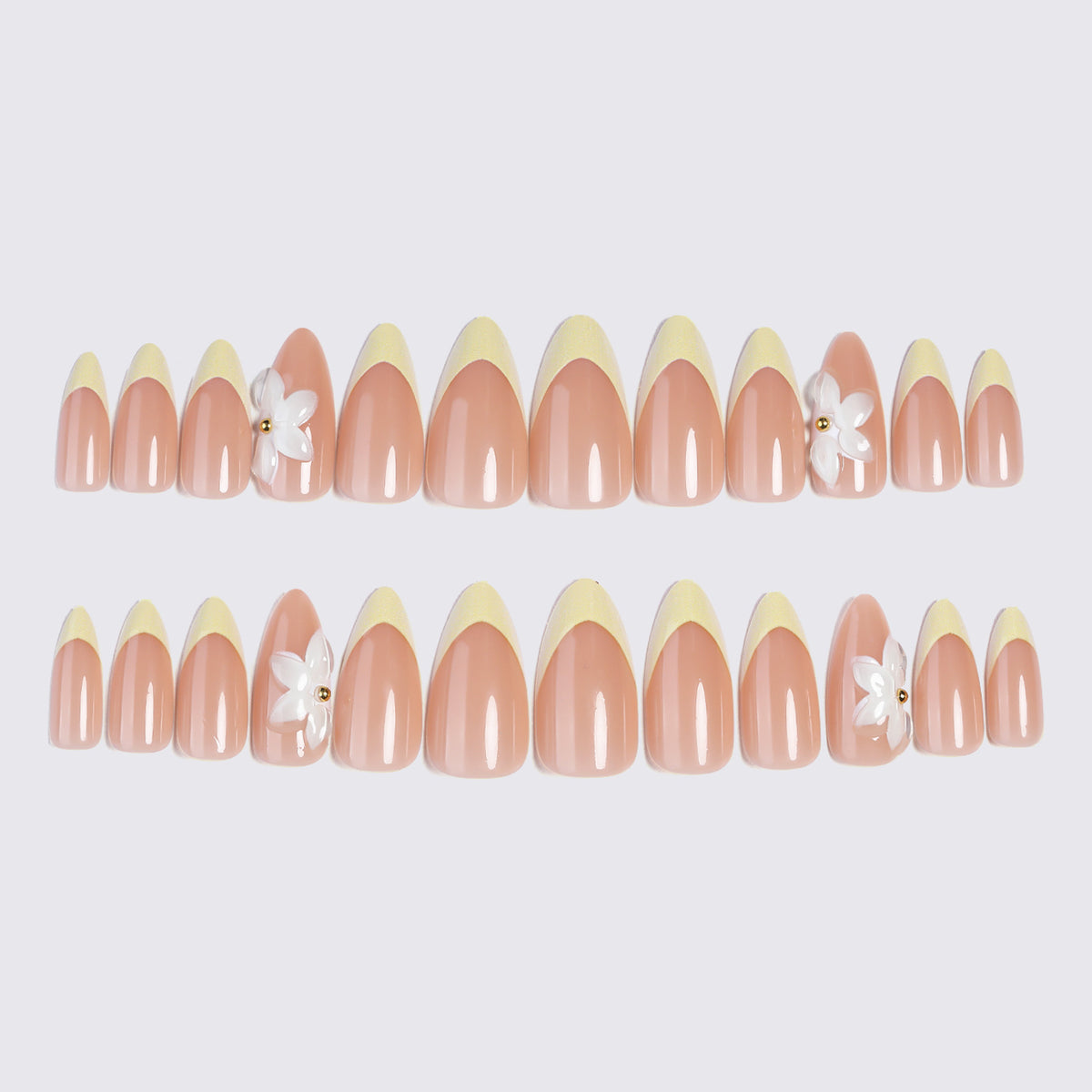 Premium Floral Embellished Press-On Nails Acalora