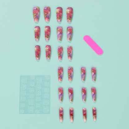Elegant artificial nails with glitter accents Acalora