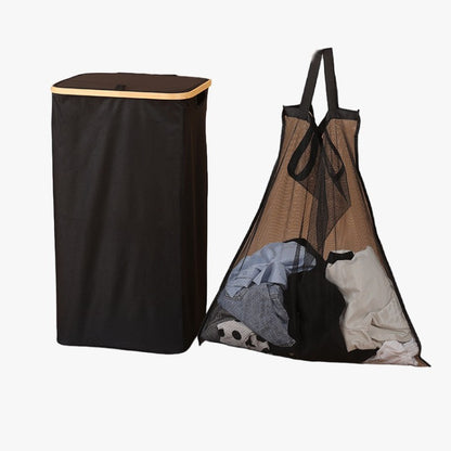 Elegant laundry container with practical lid and carrying system Acalora