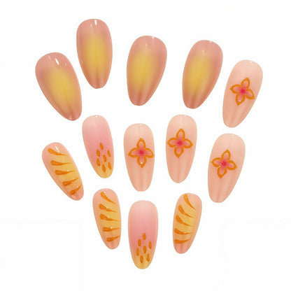 Artful Nail Tips with Floral Motifs Acalora
