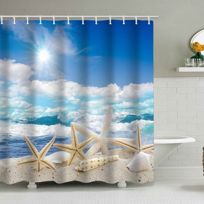 Beach-Themed Shower Curtain Bowlift