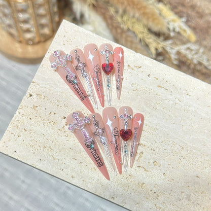 Artistic Press-On Nail Tips Acalora