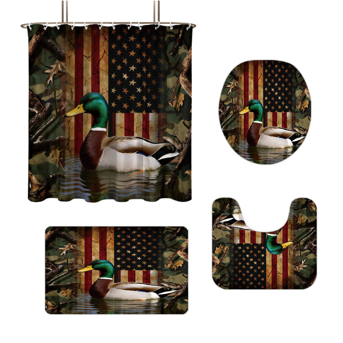 Digital Duck-Themed Bathroom Set