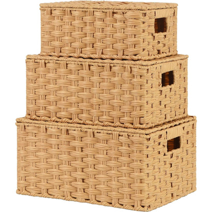 Handwoven Storage Baskets Set Acalora