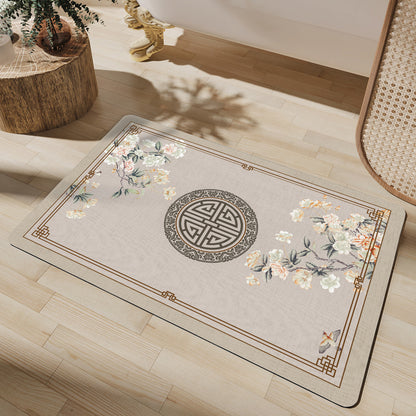 Artistic Floral Bath Mat Acalora