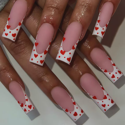 Artificial nails with heart design Acalora
