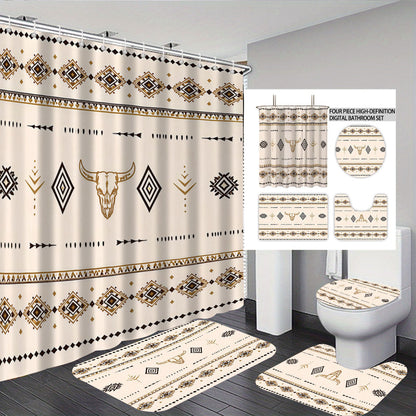 Bohemian-Themed Four-Piece Digital Bathroom Set