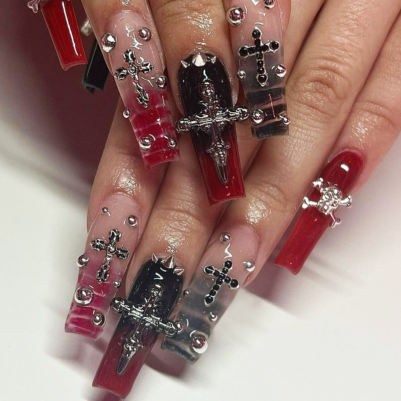 Gothic-Themed Press-On Nail Set Acalora