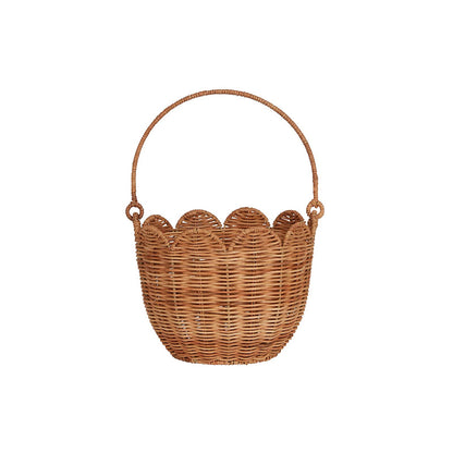 Scalloped Edge Woven Storage Basket Acalora
