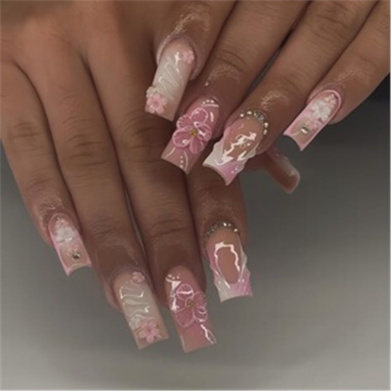 Artistic Press-On Nail Set with Premium Embellishments Acalora