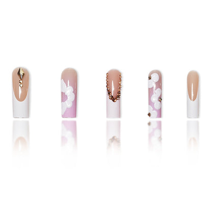 Elegant 3D Floral Press-On Nail Art Acalora