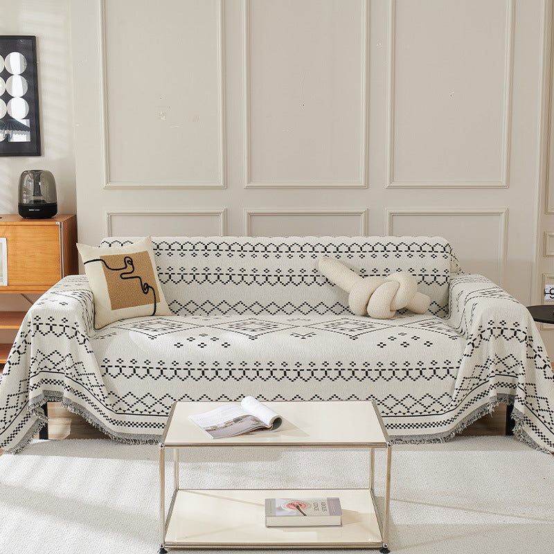 Textured Geometric Pattern Sofa Throw Blanket