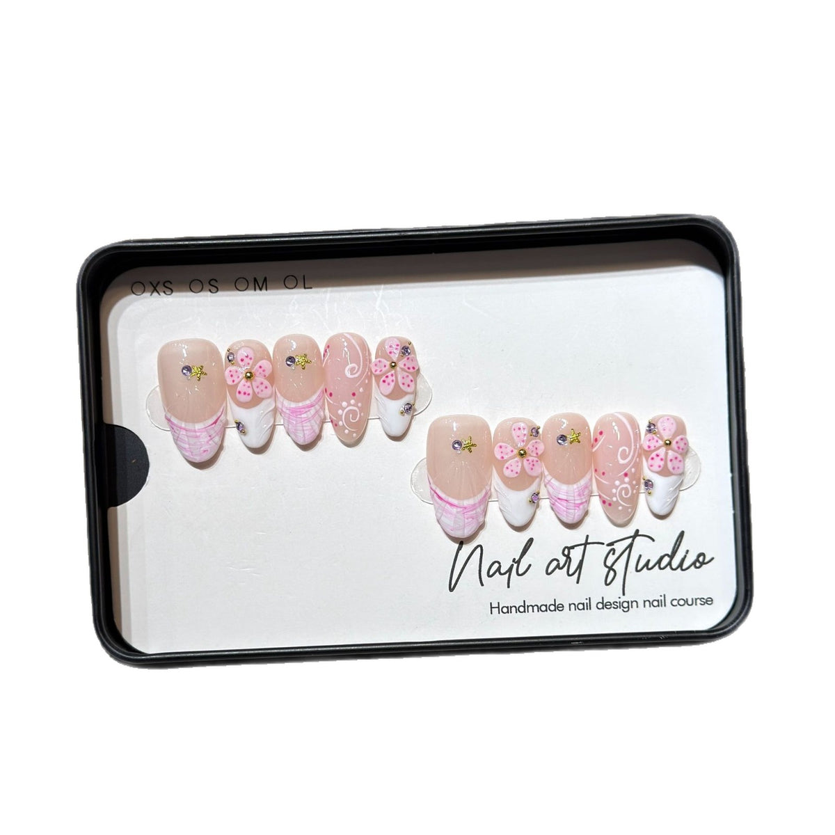 Handmade Floral Press-On Nail Set Acalora 1788224057