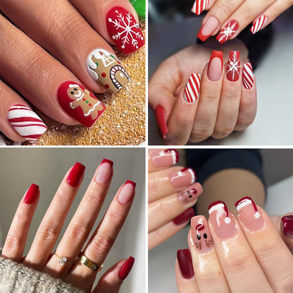 Festive Holiday Themed Press-On Nails Acalora