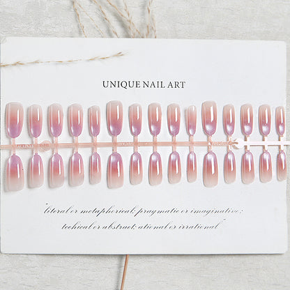 Artificial nail set with elegant ombre design and glossy finish Acalora