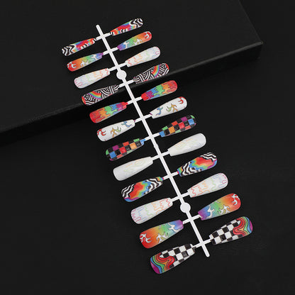Luxury style artificial nails with intricate decorations Acalora
