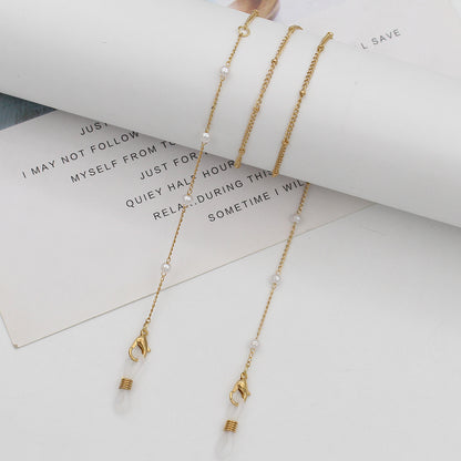 Elegant Pearl Chain Eyewear Holder Acalora