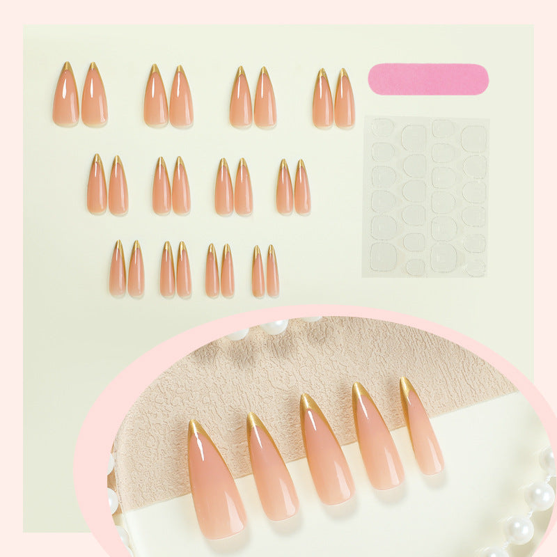 Elegant Long-Shape Press-On Glossy Nail Set Acalora