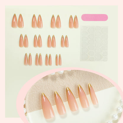 Elegant Long-Shape Press-On Glossy Nail Set Acalora