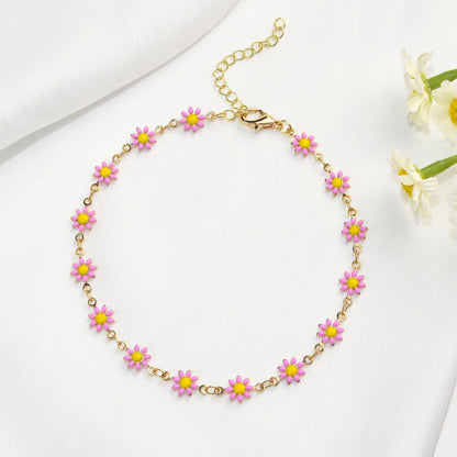 Colorful Floral Chain Bracelet Acalora