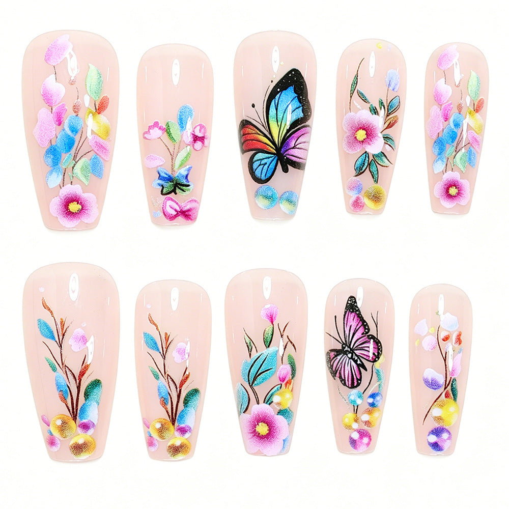 Artistic Butterfly Design Press-On Nail Set Acalora