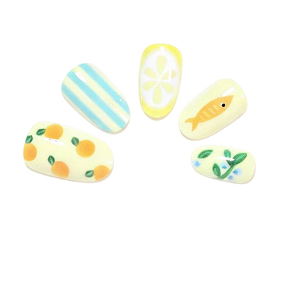 Whimsical Fruit and Fish-Themed Nail Art Set Acalora