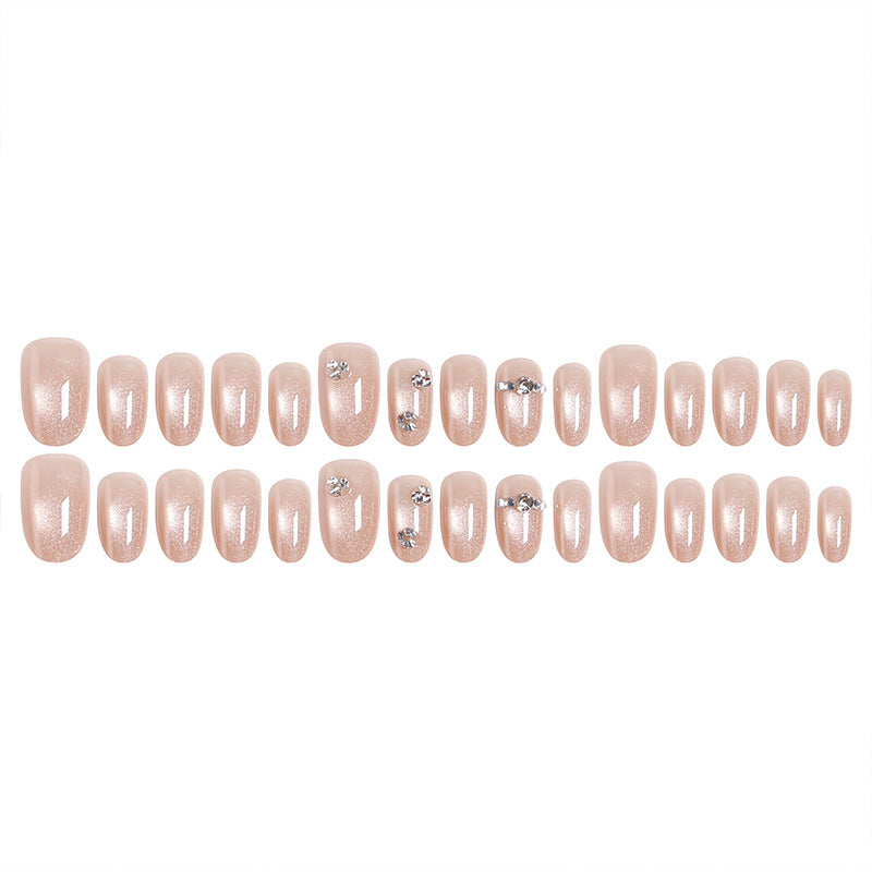 Artificial nail set with elegant rhinestone embellishments Acalora