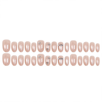 Artificial nail set with elegant rhinestone embellishments Acalora
