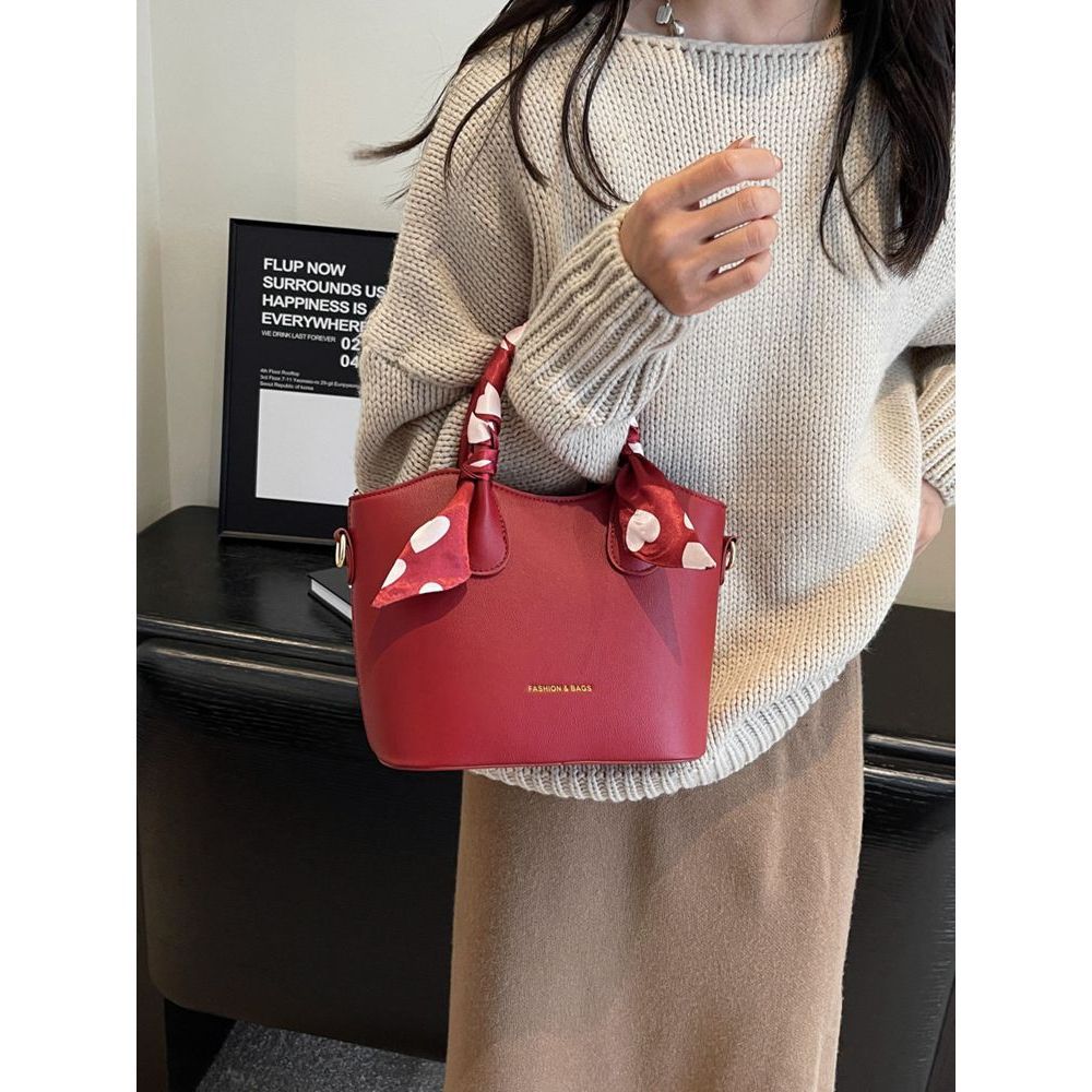 Stylish Scarf-Embellished Handbag Acalora