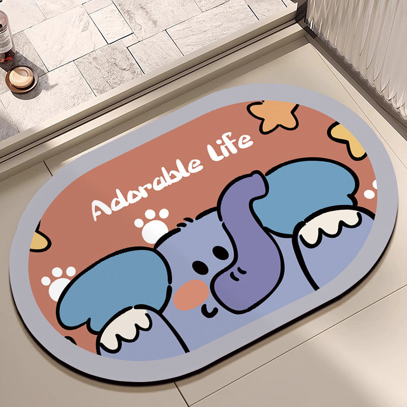 Mermaid-Themed Memory Foam Bath Mat Acalora