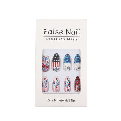 Artificial nails with patriotic designs Acalora