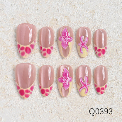 Artistic Floral Design Press-On Nail Set Acalora
