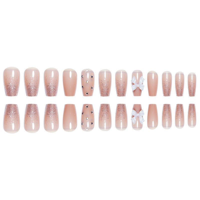 Decorative Press-On Nails with Butterfly and Gem Accents Acalora