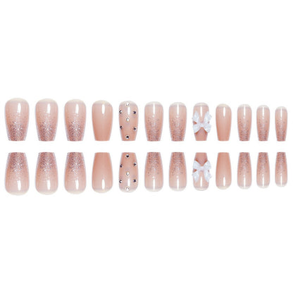 Decorative Press-On Nails with Butterfly and Gem Accents Acalora