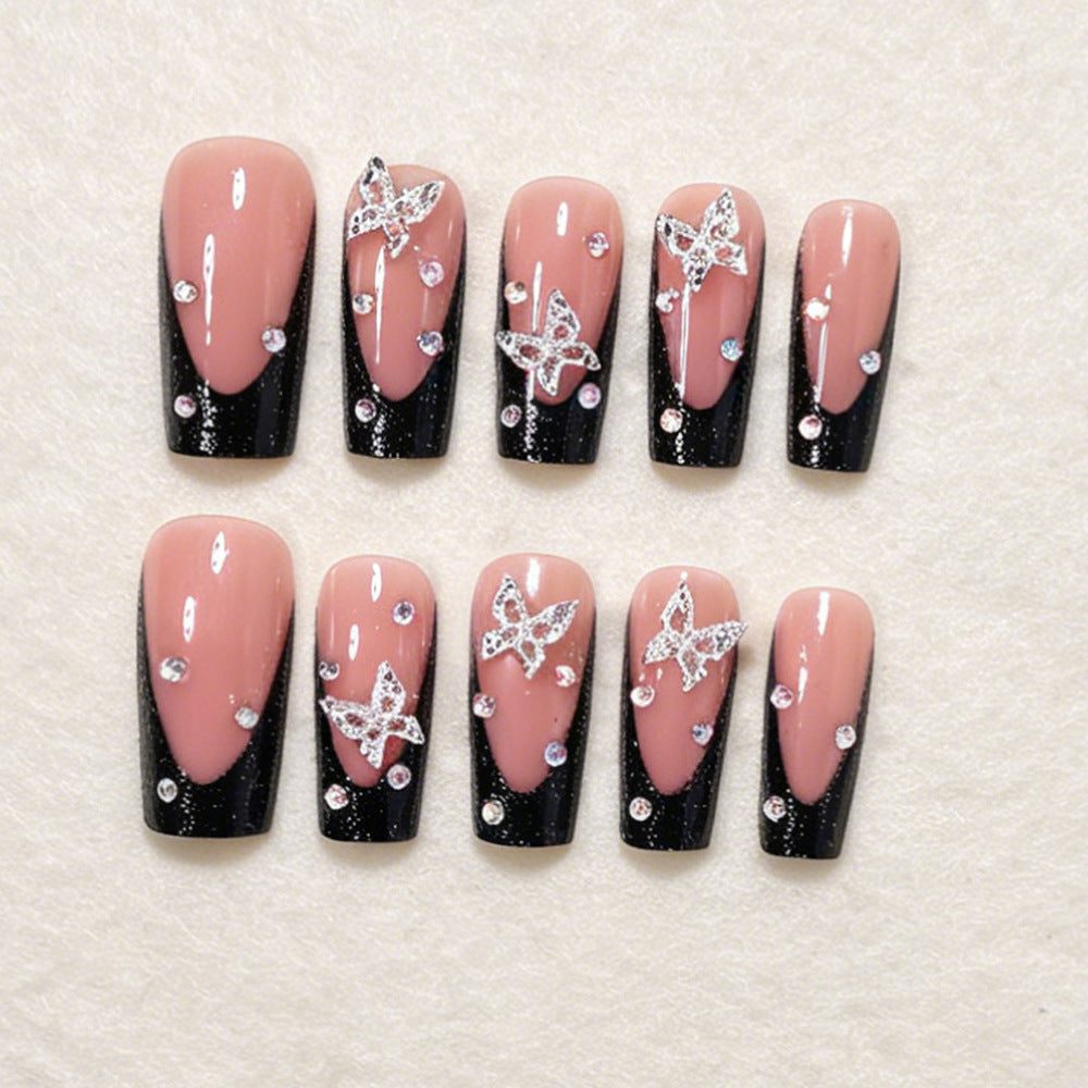 Butterfly Accented Press-On Nail Art Set Acalora