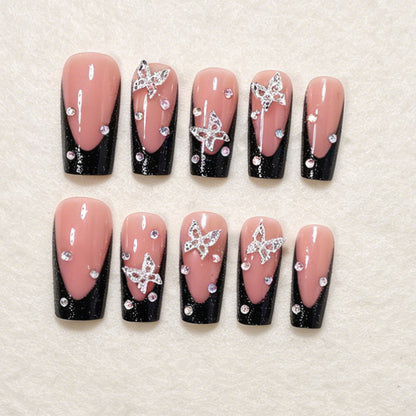 Butterfly Accented Press-On Nail Art Set Acalora