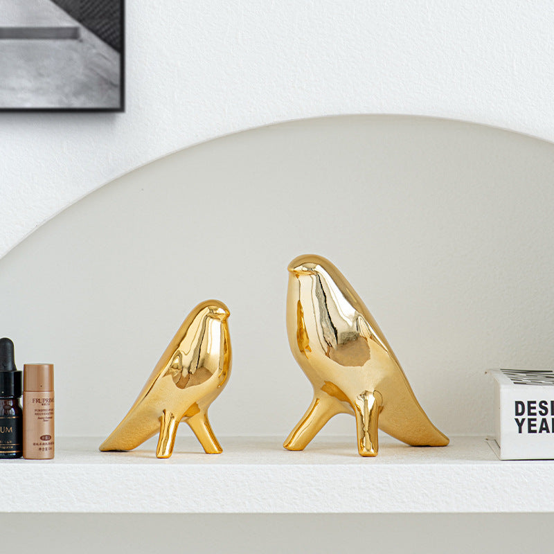 Elegant Artificial Ceramic Bird Sculpture Acalora