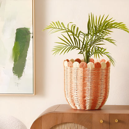 Decorative Scalloped Woven Storage Box Acalora