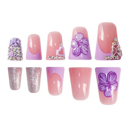 Decorative Floral Press-On Nails Acalora