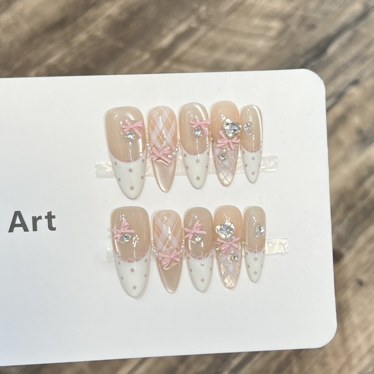 Decorative Bow Accent Press-On Nail Art Set Acalora