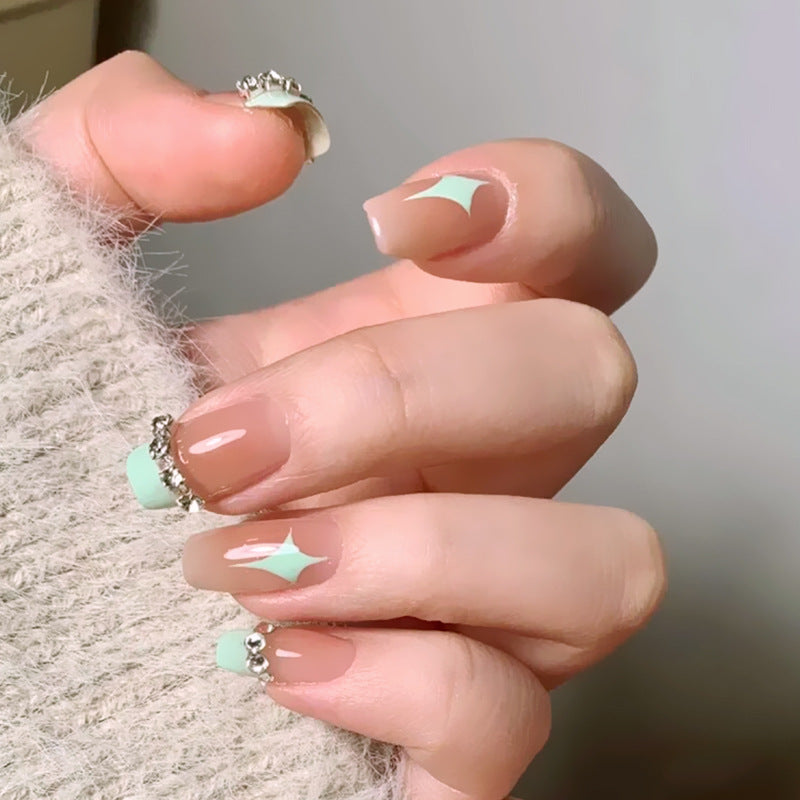Acrylic nail set with elegant geometric decorations Acalora