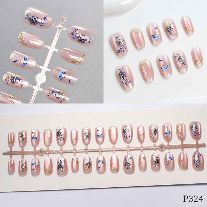 Floral Design Press-On Nail Tips Acalora