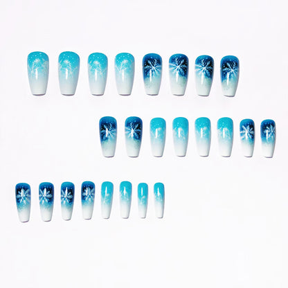 Winter Themed Ombre Nail Art Acalora