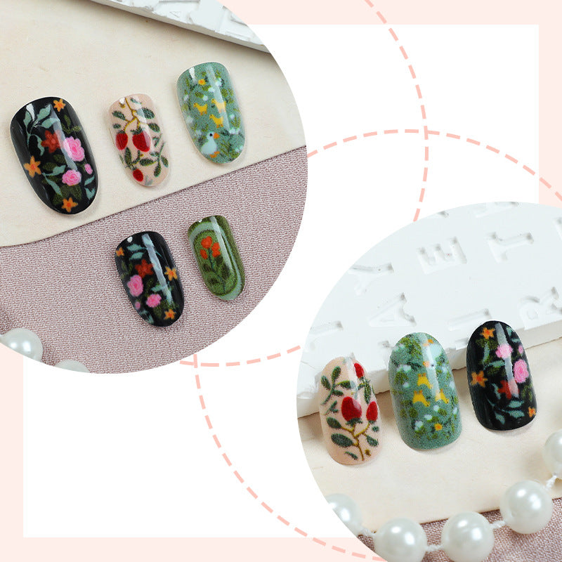 Floral Design Press-On Nail Art Kit Acalora