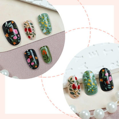 Floral Design Press-On Nail Art Kit Acalora