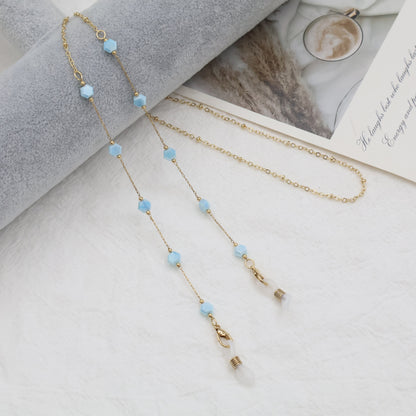 Elegant Gold Chain Necklace with Gemstones Acalora
